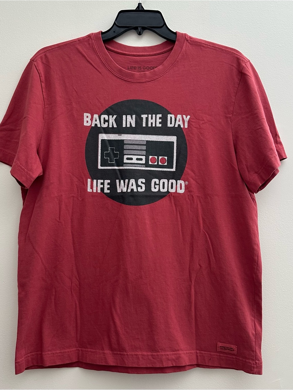Life is Good Back In The Day Life Was Good Gamer Gaming Tee Shirt Men's Size L